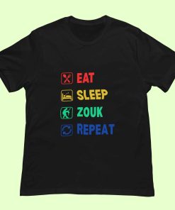 Eat Sleep Zouk Repeat Unisex Classic Black Tshirt