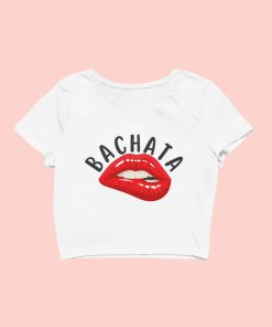 Sensual Bachata Female White Baby Tee Flauntpassion