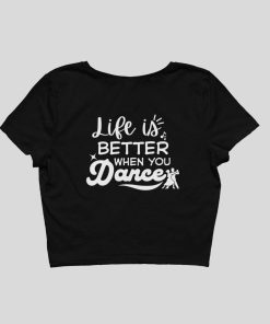 Time To Dance Academy Female Black Crop Top Back - Flaunt Passion